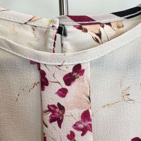 Le Mirage pink black beige floral long sleeve blouse top EU 46 - Picture 6 of 13